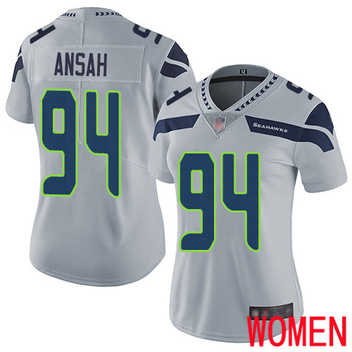 Seattle Seahawks Limited Grey Women Ezekiel Ansah Alternate Jersey NFL Football #94 Vapor Untouchable